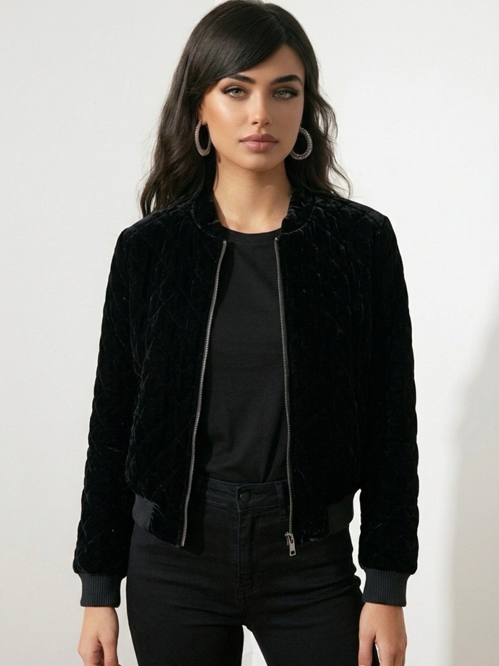 NWT Banana Republic Quilted Velvet Bomber Jacket